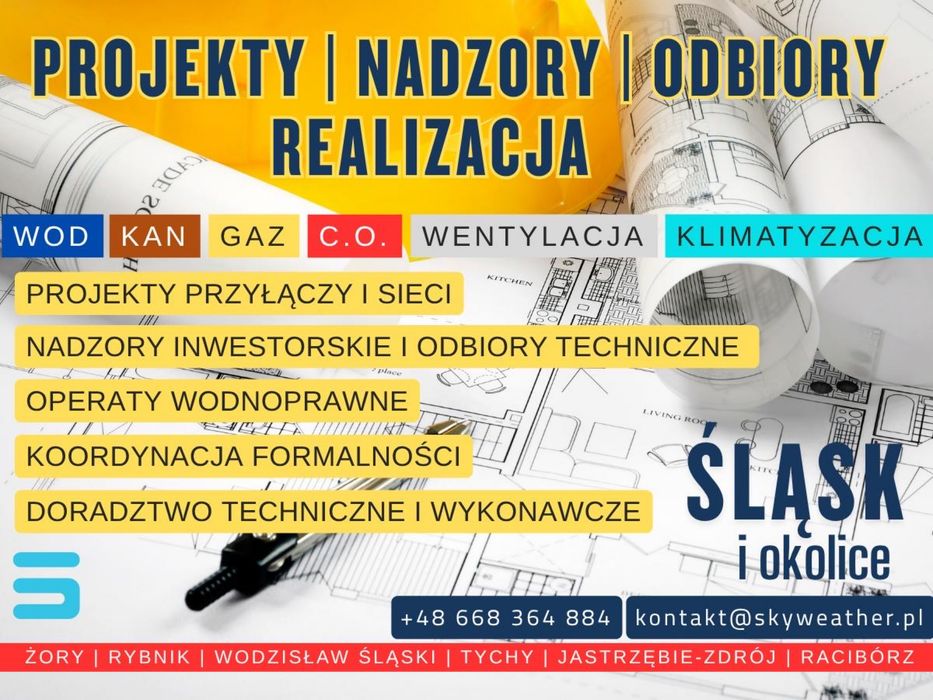 Projekty przyłączy i sieci wod-kan-gaz | Żory i okolice