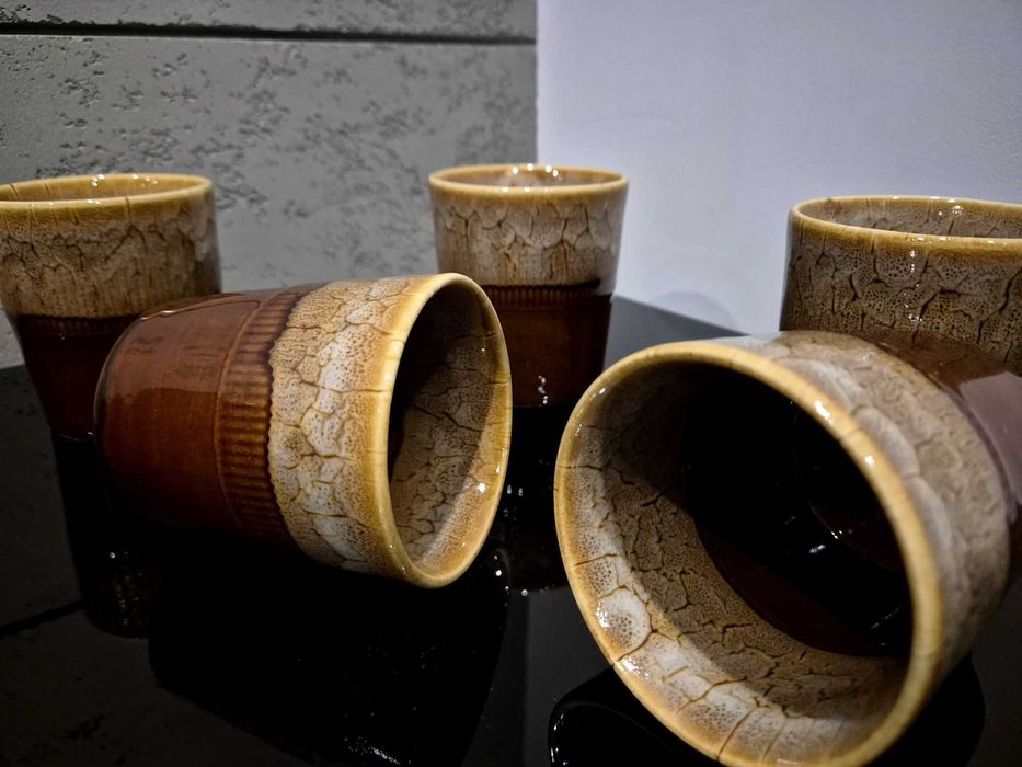 6 x kubki Chodzież ceramiczne RETRO design prezent PRL kubek