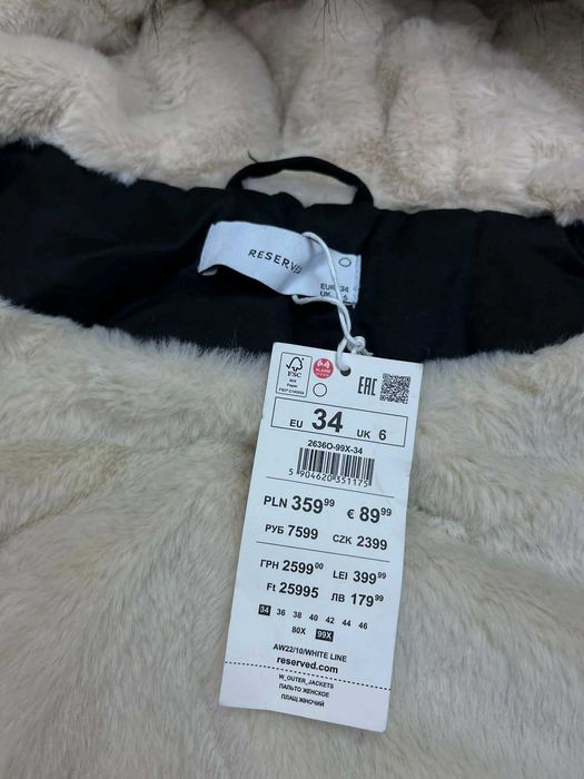 Kurtka Reserved Damska 36/S Parka Zimowa Ocieplana długa B4 kożuch