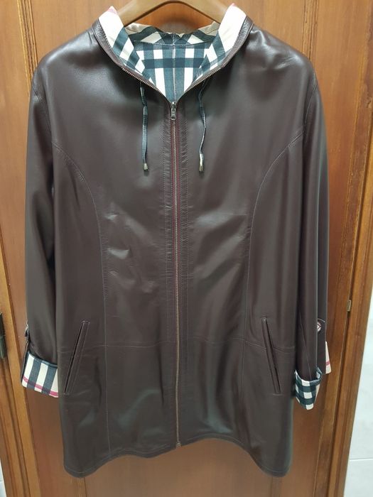 Casaco de pele genuína castanho double face mulher - Novo a estrear