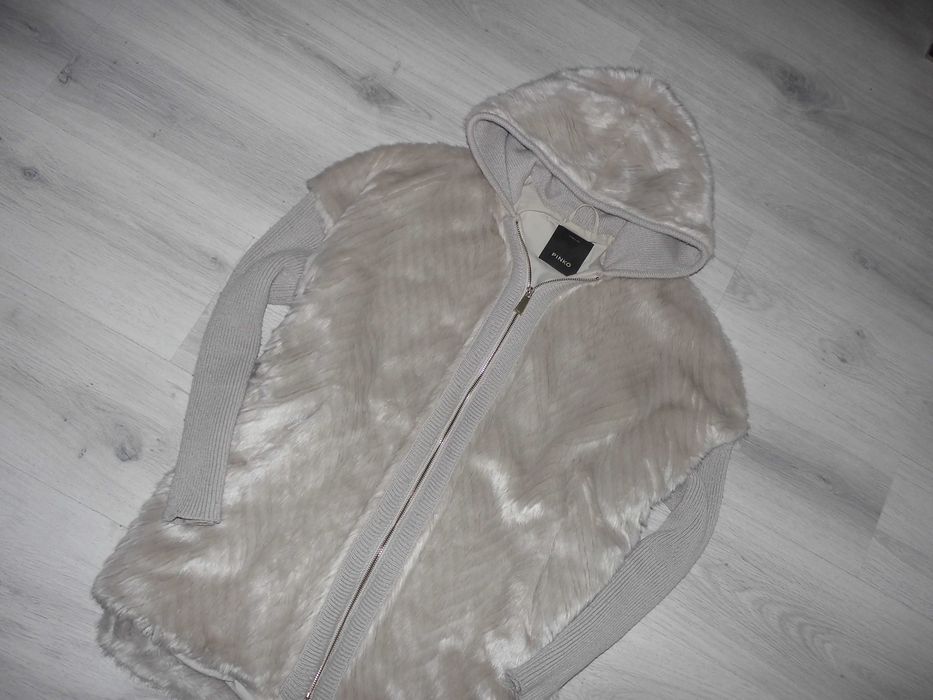 Pinko Coccobil Fur Jacket Italy Original Płaszcz Damski Futerko M