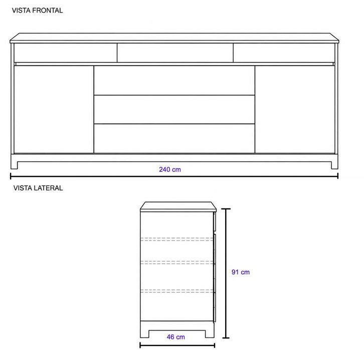Conjunto de Móvel de TV com 2 Vitrines e Arrumação