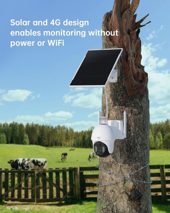 [Novo] Kit Câmara de Segurança a Bateria Xiaovv 2K - 4G - PTZ 8000mAh