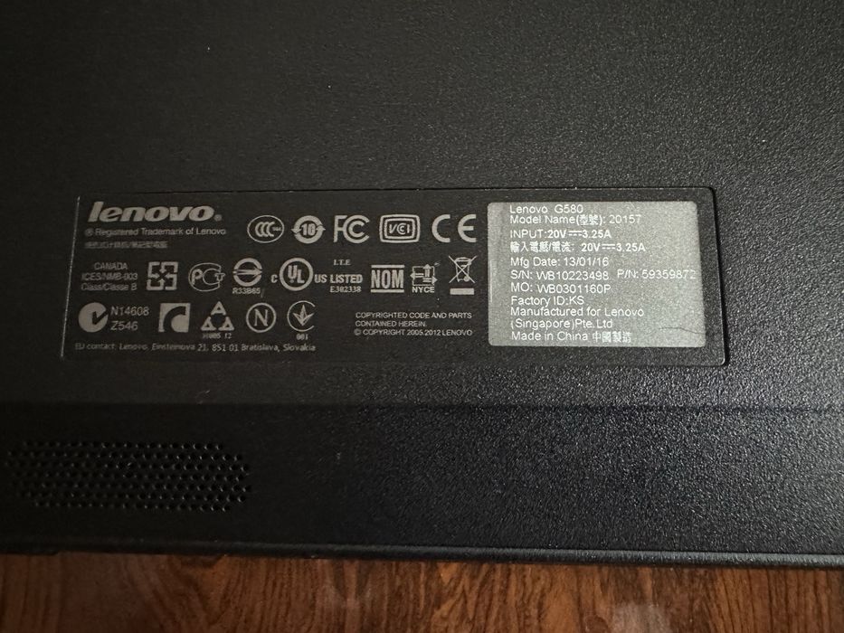 Ноутбук Lenovo G580