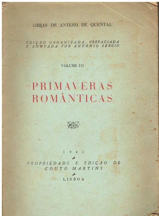 5038
	
Romantic Springs - Volume III
Antero de Quental