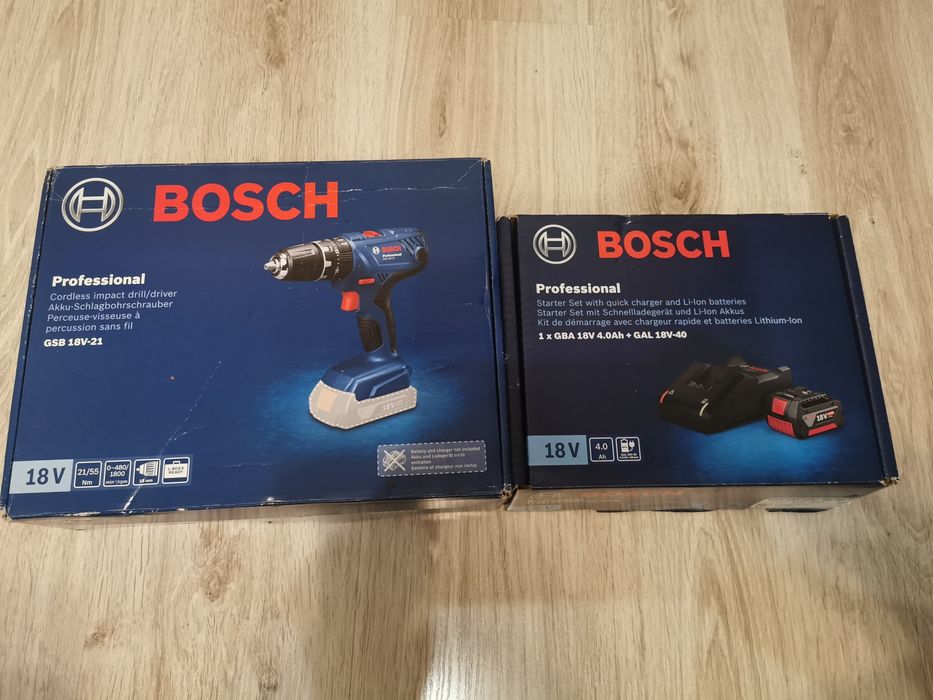 Bosch GSB 18V-21 +akumulator 4ah udar