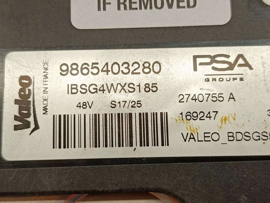 Alternador PEUGEOT 308 Allure 9865403280 IBSG4WXS185 2740755A