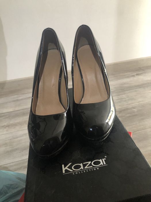 Szpilki czarne eleganckie na obcasie 40