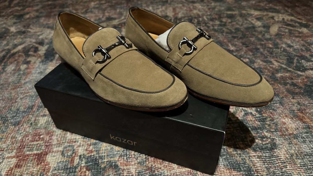 KAZAR skórzane półbuty zamszowe loafers - 44 - 28,5cm
