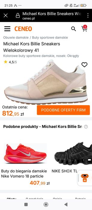Buty damskie Michael Kors Billie Sneakers r. 38