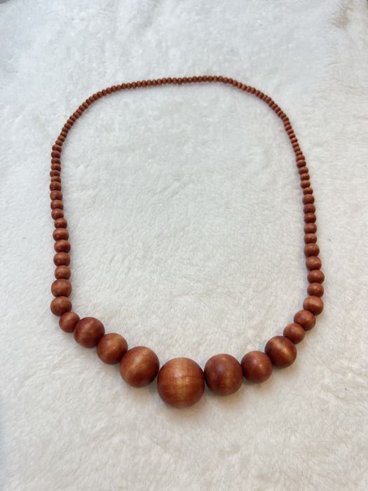 Naszyjnik korale koraliki boho etno bohemian drewno drewniane wood 23