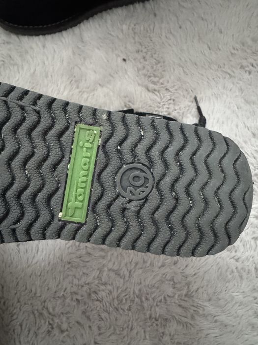 Tamaris kozaki buty śniegowce skóra jak emu ugg zamsz 39 czarne futro