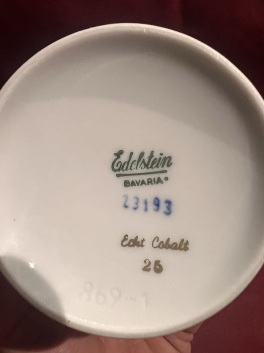 Porcelanowy wazon Edelstein Bawaria Echt Cobalt 24 cm