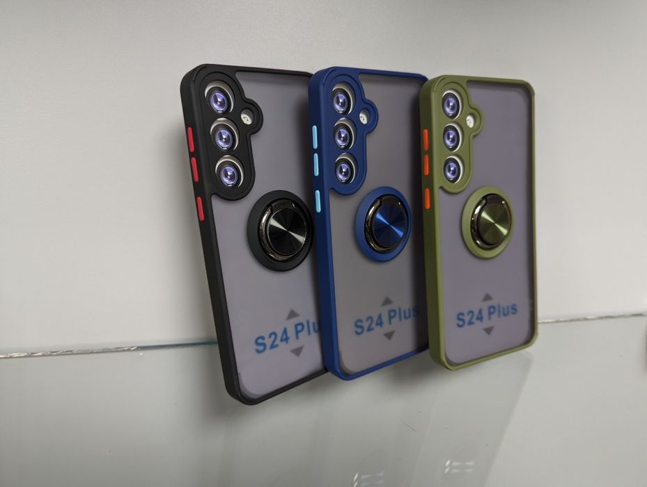 Samsung Galaxy S24 Plus S24 + противоударный чехол с кольцом матовый