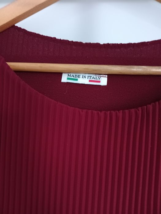 Burgundowa bluzka elegancka plisowana r.L