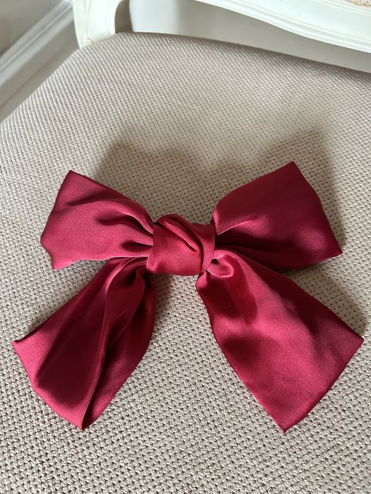 Kokardka czerwona duża spinka do włosów