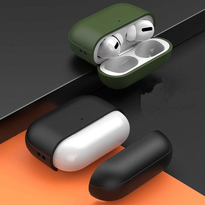 Чехол для AirPods Pro 3 (2025) с текстурой кожи, с ремешком, темно-фиолетовый НОВЫЙ