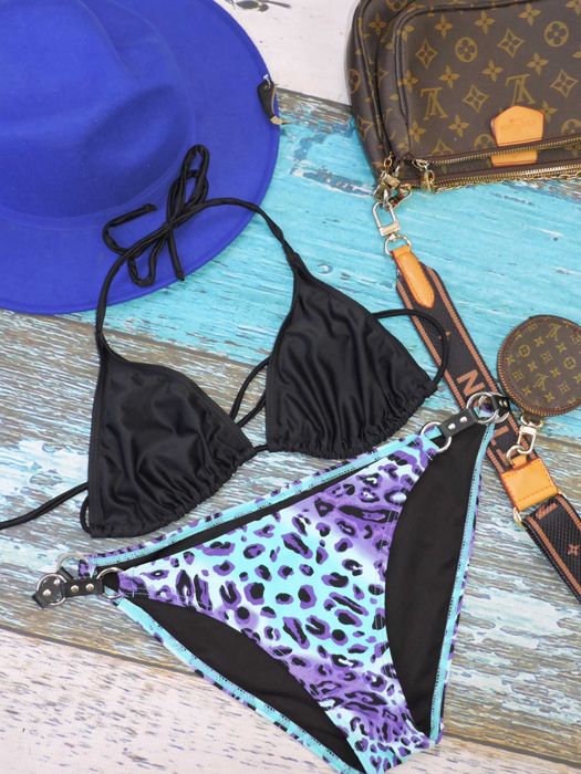 Bon prix Sexi bikini cętki skórkowe paski klamry M