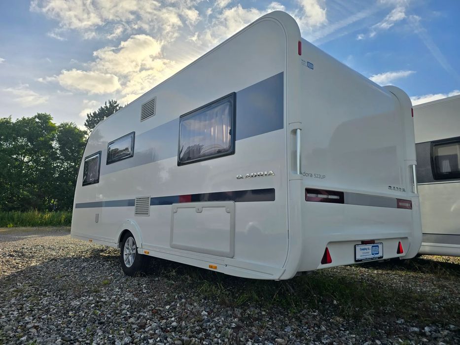 Adria ADORA 522 UP Panorama namiot i aneks podgrzewana podłoga duża lodówka jak hobby ufe 540 560 fendt camping dostawa  ADRIA ADORA 522 UP namiot aneks hobby przyczepa kempingowa 540 560 495