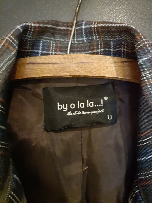 Marynarka żakiet by o La La , krata brąz błękit, beż , uniwersalny