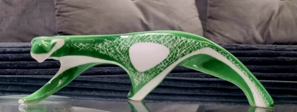 Sygnowana figurka Pantera L. Tomaszewski Bogucice, 1958 r.