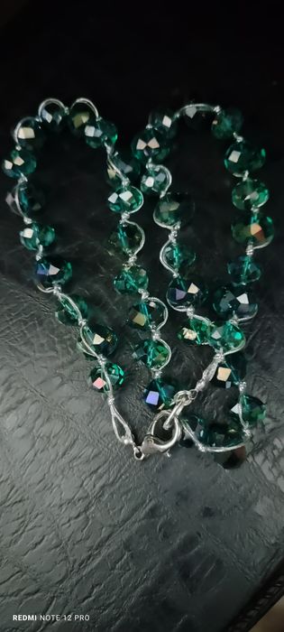 бусы с берилла,сердолика , Богемского озерносинего хрусталя