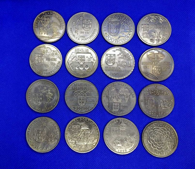 Lote de 16 moedas comemorativas 200 Escudos cuproníquel