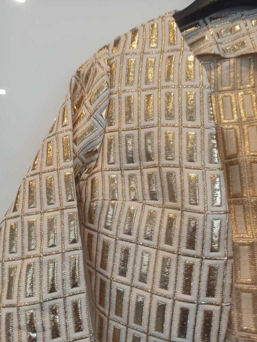 Żakiet kremowo złoty