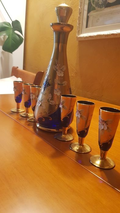 Смальта Bohemia Богемія рюмки Чехія набір лікерний 6+1