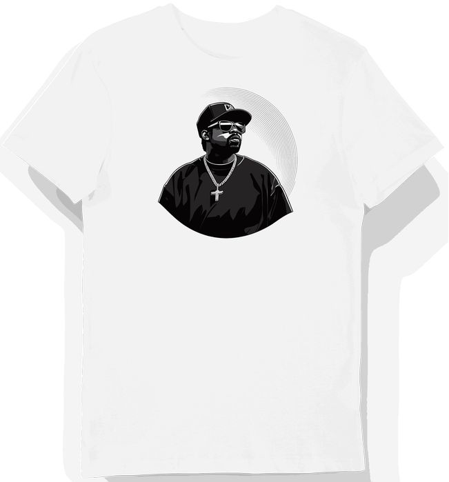 Koszulka męska biała z nadrukiem legend hip-hopu XXL