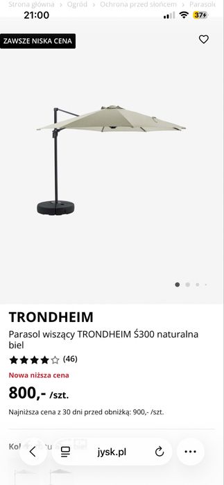 Parasol ogrodowy TRONDHEIM