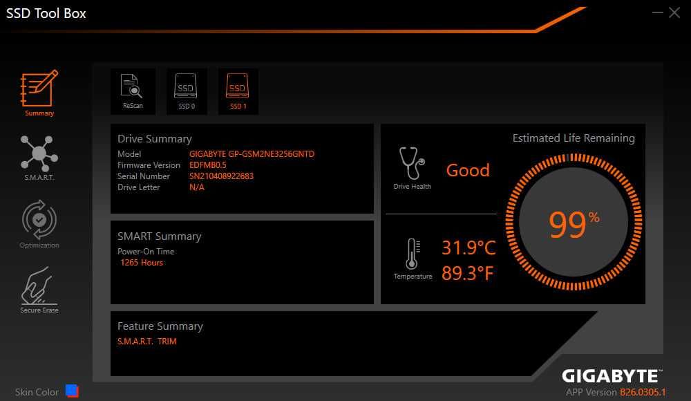 SSD m2 2280 256gb GIGABYTE (GP-GSM2NE3256GNTD)