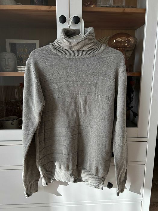 Szary męski golf jesienny sweter sweterek Bytom