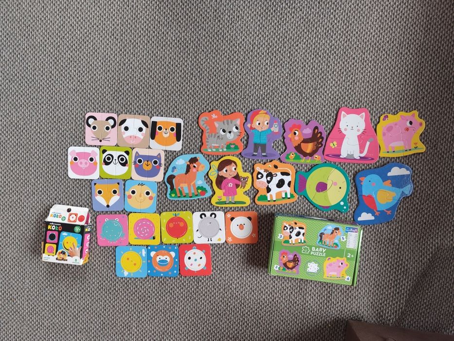 Duże puzzle 1+ 2+ kształty połówki zwierzęta