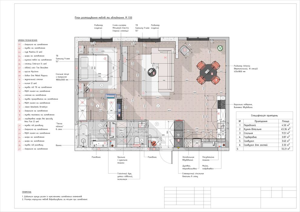 Технічний дизайн-проект інтер'єру (робочі креслення)
