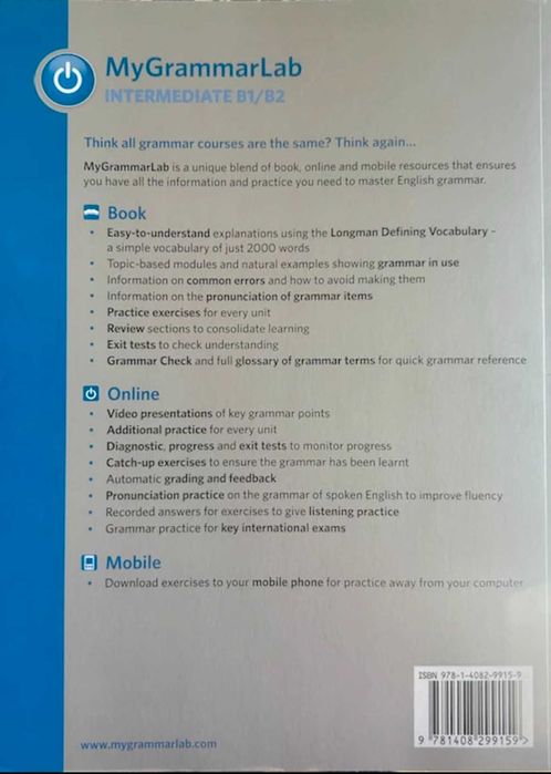 Livro MyGrammarLab Intermediate B1/B2 | Pearson | Com Respostas | Novo