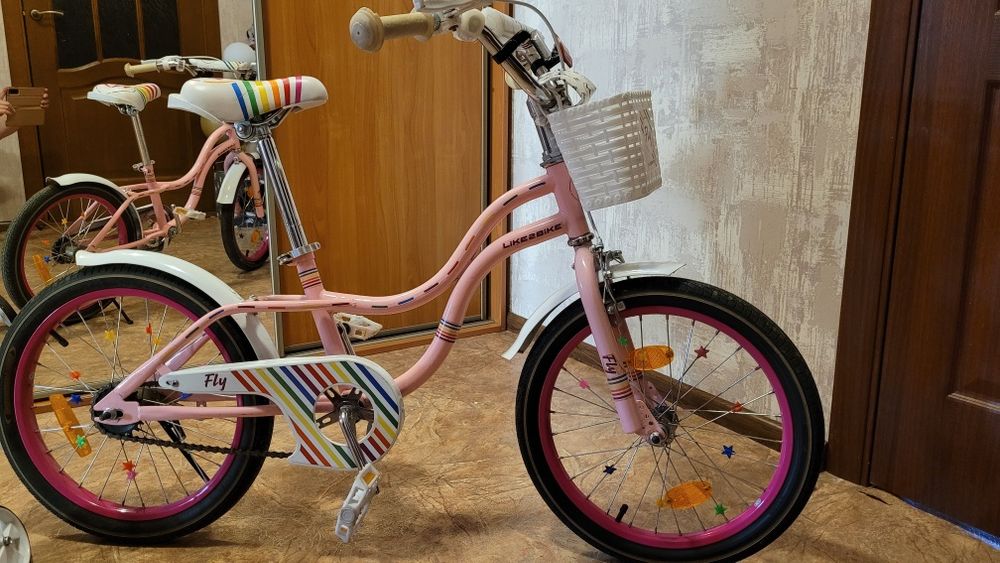 ВЕЛОСИПЕД для дівчинки Fly Like2bike 18" + дод.колесики+ Подарунок