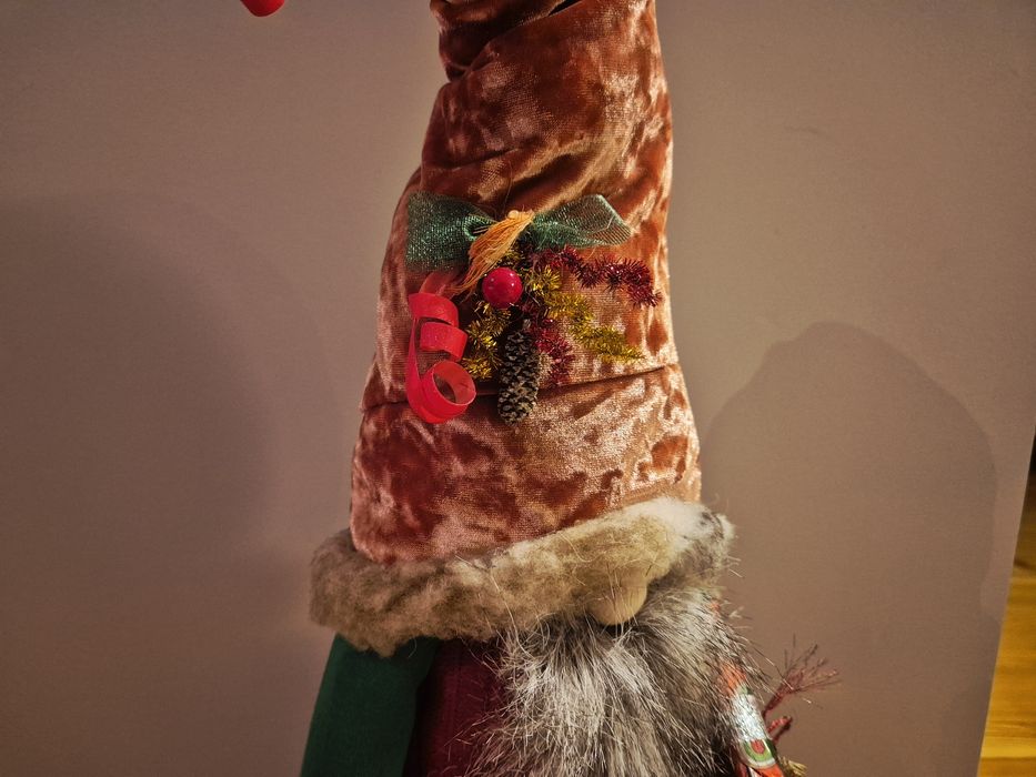 Nowy Duży Krasnal świąteczny skrzat na święta  zimowy krasnolud elf