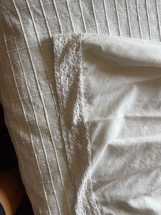 vestido branco de linho com renda tamanho m
