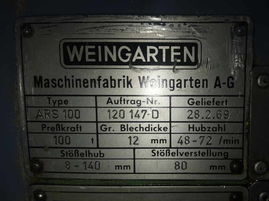 Balancé Pneumático WEINGARTEN ARS100 usado