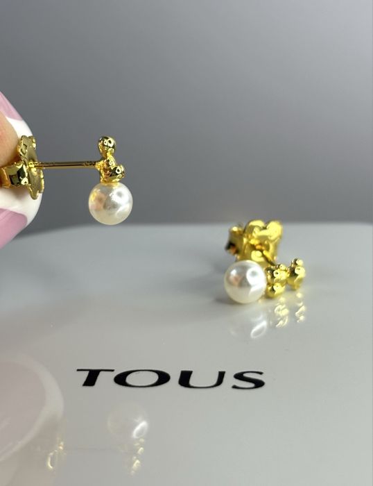 TOUS kolczyki Bold Bear perły srebro 925