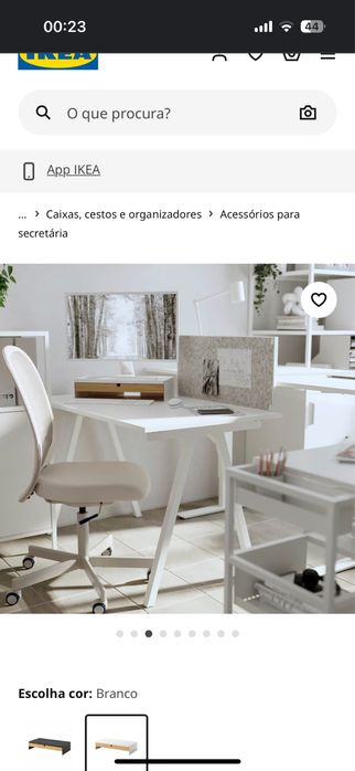 ELLOVEN Suporte do monitor c/gaveta, branco