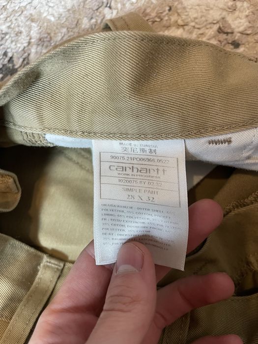 Spodnie materialowe cargo bezowe carhartt baggy vintage W28L32
