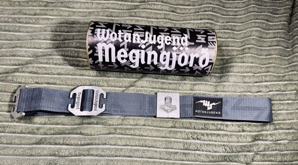 Ремень Wotan Jugend Megingjord belt с рунами и молотом тора