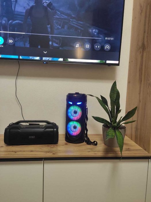 Блютуз колонка с караоке, вертикальная Bluetooth колонка с микрофоном