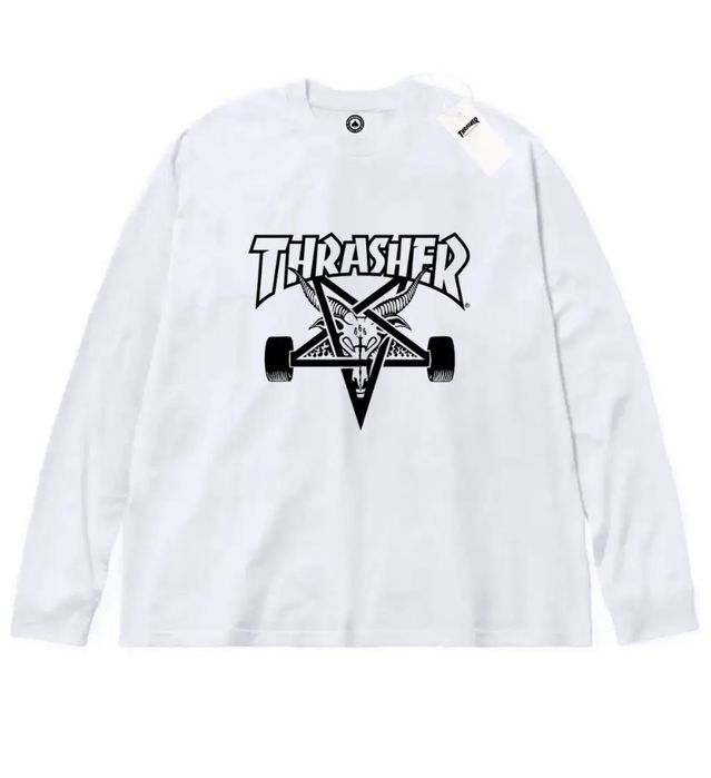Лонгслів Thrasher унісекс Трешер Трешер чорні білі