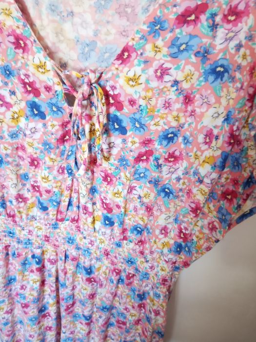 Vestido verão, comprido, estampado flores tamanho 44 Springfield