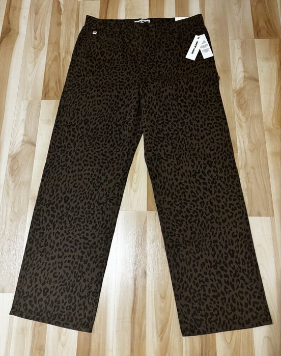 Spodnie DKNY leopard print straight leg jeans / panterka  / r. 31