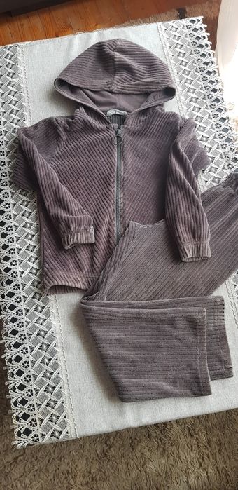 H&M komplet 116 spodnie i bluza szary