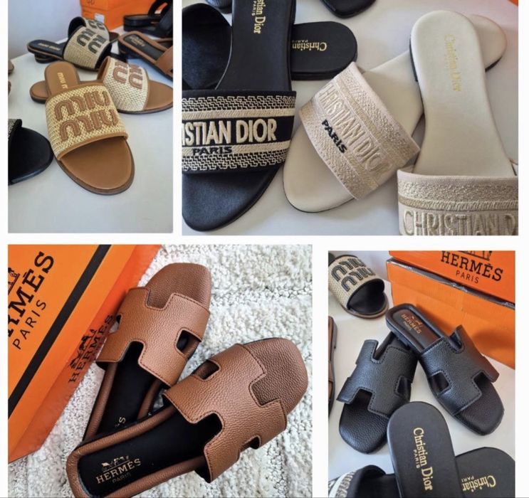 Klapki Damskie Christian Dior, Hermes  36-40